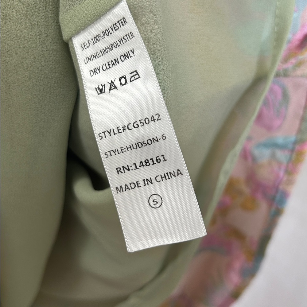Buddy Love Jacquard Floral Ruffle Tiered  Dress in Sage Green and Pastel Pink - Picture 15 of 15